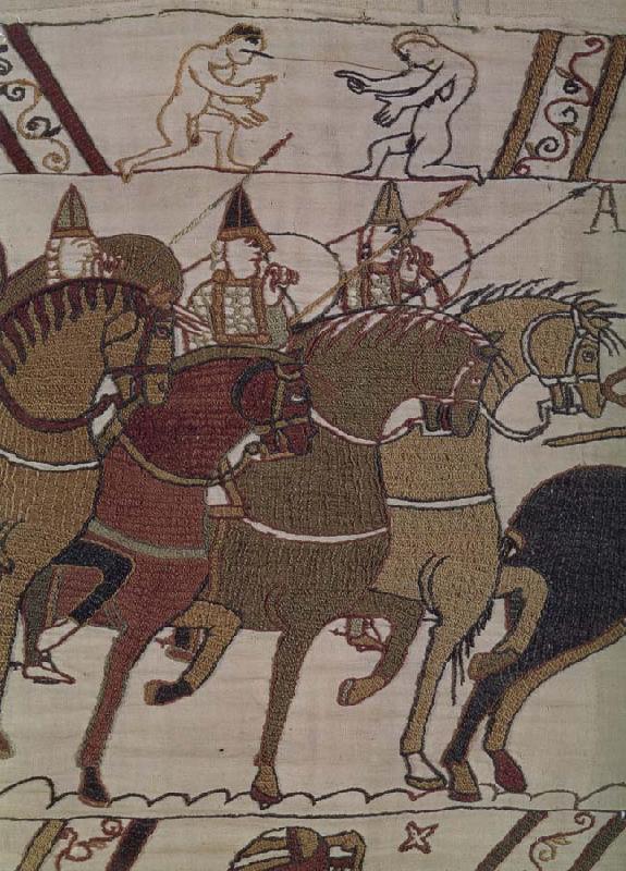 unknow artist Frankeich knight in the attack on Harold, out of the carpet of Bayeux oil painting picture